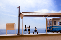 1/80 Scale Paper kit Town Corner Accessory Series Local type island platform Extension set A（Telephone pole・Station name plate） 2