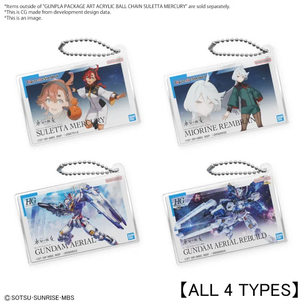 BANDAI HOBBY GUNPLA PACKAGE ART ACRYLIC BALL CHAIN (SULETTA X4 MIORINE X4 AERIAL x2 AERIAL REBUILD x2) - Mobile Suit Gundam: The Witch from Mercury