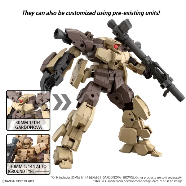 BANDAI HOBBY 30MM 1/144 bEXM-29  GARDONOVA [BROWN] - 30 Minutes Missions (30MM)