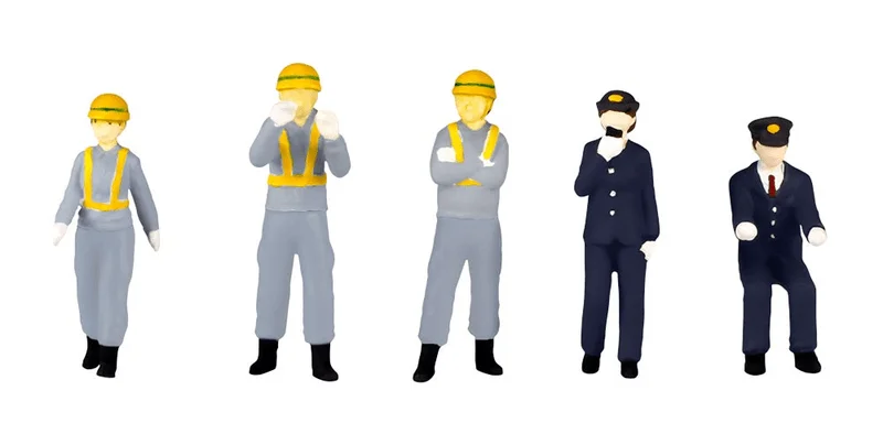 PLUM PMOA 1/80 Scale super minifigure series10 Expert Railway Worker Set 2 - Scale Figures