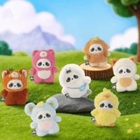 Panda Roll The Zoo In Hands Series Plush Keychain 1