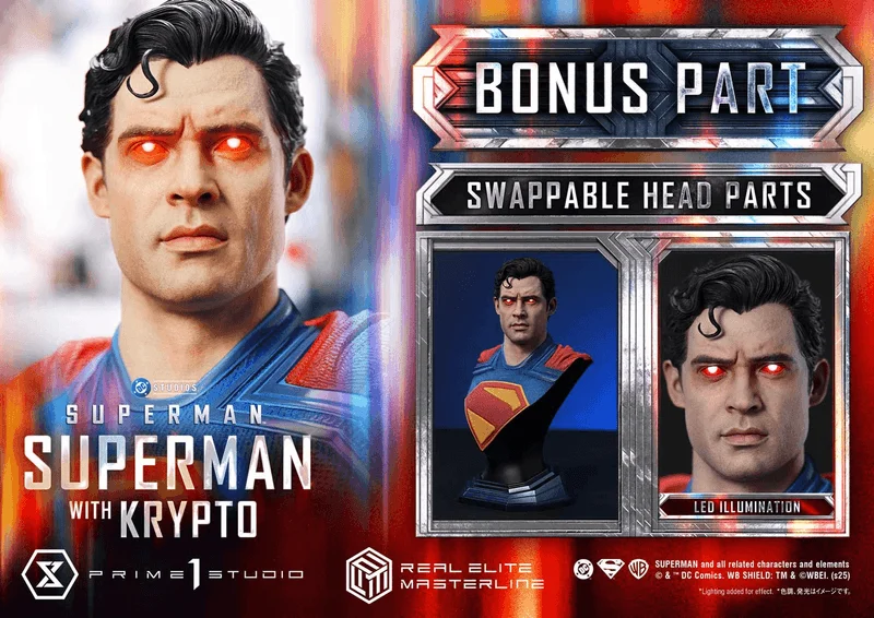 Prime 1 Studio Real Elite Masterline Superman (2025 Film) Superman with Krypto Bonus Version - DC Comics