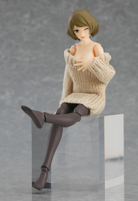figma Styles Off-the-Shoulder Sweater Dress (Beige) 6