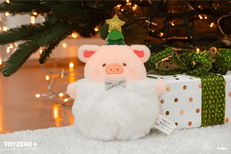 TOYZEROPLUS LuLu the Piggy Christmas - Lovely Snowball Lu Plush Keychain (white ver.) - LuLu The Piggy