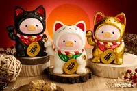 TOYZEROPLUS LuLu the Piggy - 18cm Wood-Carving Maneki Lu (Golden Cat) - LuLu The Piggy - photo 2