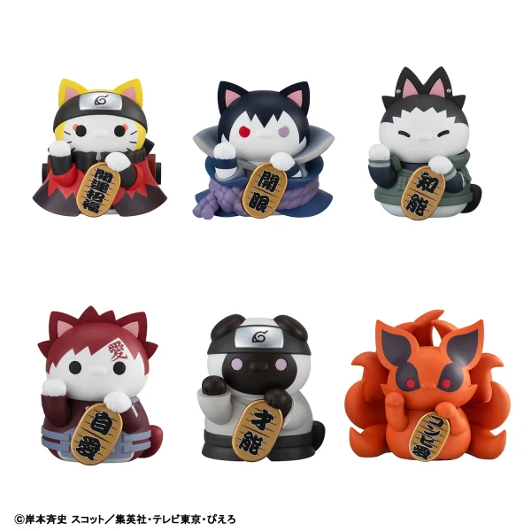 MegaHouse MEGA CAT PROJECT NARUTO Shippuden Nyaruto! FORTUNE CATS Naruto Uzumaki & friends Ver. (6pc per box) - NARUTO