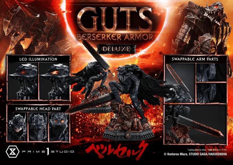 Prime 1 Studio Ultimate Premium Masterline Berserk Guts, Berserker Armor Grunbeld VS Guts Deluxe Version		 - Berserk