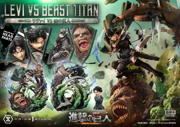 Prime 1 Studio Ultimate Premium Masterline  TV animation Attack On Titan  Levi versus Beast Titan - Attack on Titan