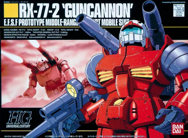 BANDAI HOBBY HGUC 1/144 #01 RX-77-2 Guncannon - Mobile Suit Gundam