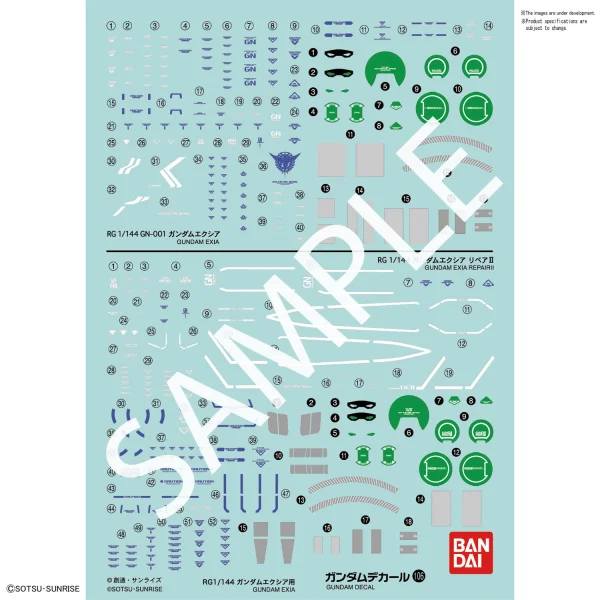 BANDAI HOBBY Gundam Decal 106 - RG 1/144 Gundam Exia - Mobile Suit Gundam 00
