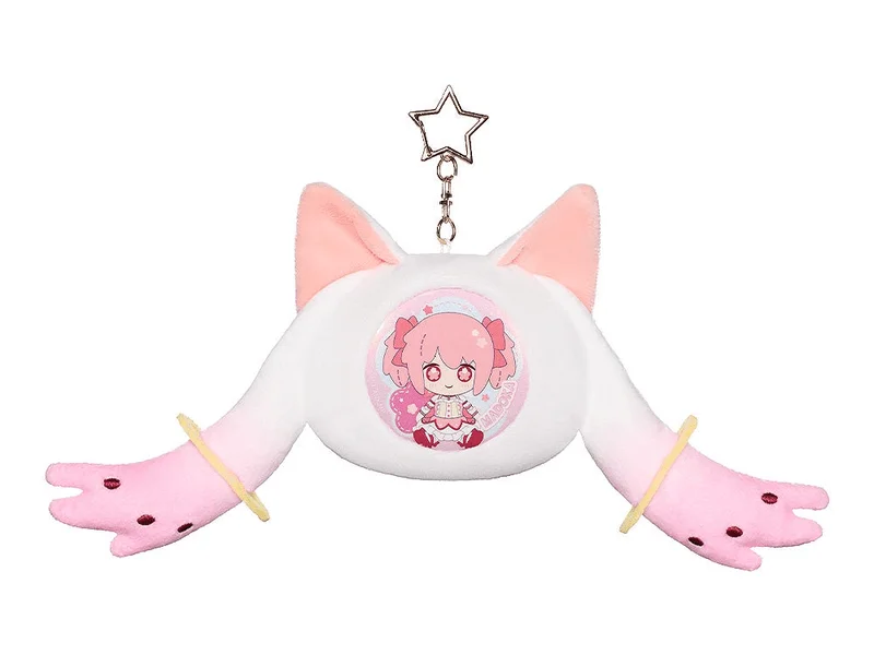 GoodSmile Moment Puella Magi Madoka Magica the Movie -Rebellion- Fluffy Keychain Pinback Button Case - Puella Magi Madoka Magica