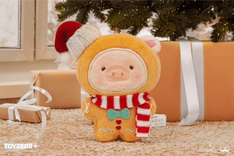 TOYZEROPLUS LuLu the Piggy Christmas - Gingerbread Man Lu Plush Keychain - LuLu The Piggy