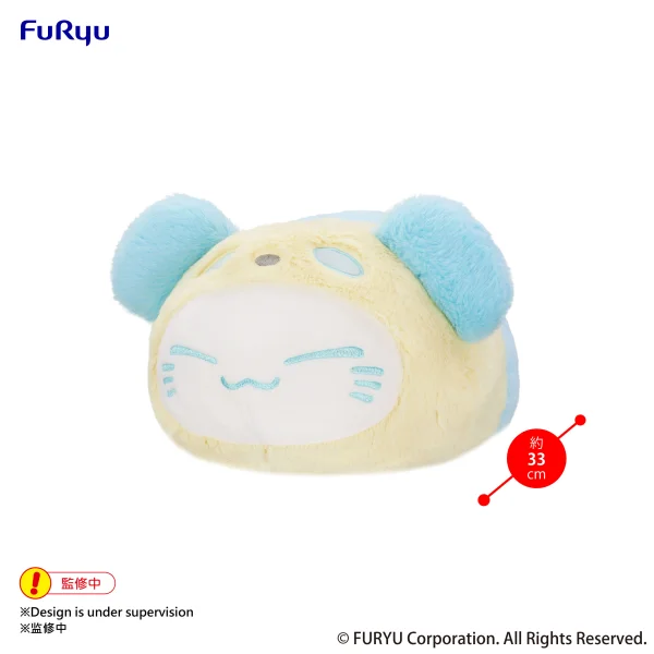 FuRyu Nemuneko Cat Pastel Panda Big Plush Toy -Blue- - Nemuneko