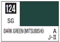Mr Color Spray - S124 Dark Green Mitsubishi (Semi-Gloss/Aircraft) 1