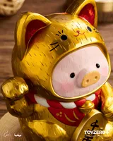 TOYZEROPLUS LuLu the Piggy - 18cm Wood-Carving Maneki Lu (Golden Cat) - LuLu The Piggy - photo 3