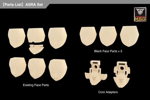 KOTOBUKIYA MEGAMI DEVICE M.S.G 03 FACE SET ASRA SKIN COLOR A - Megami Device