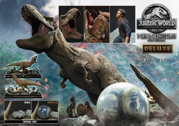 Prime 1 Studio Legacy Museum Collection Jurassic World: Fallen Kingdom (Film) Tyrannosaurus-Rex & Carnotaurus 1/15 scale Deluxe Version - Jurassic Park
