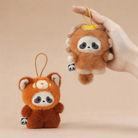 Panda Roll The Zoo In Hands Series Plush Keychain 18