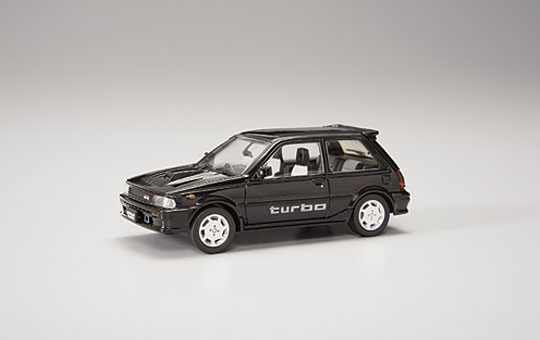 DIECAST MODEL CAR: 1/43 EP71 STARLET 1300 TURBO S EARLY Ver. ['86] (BLACK METALLIC) (TOYOTA)