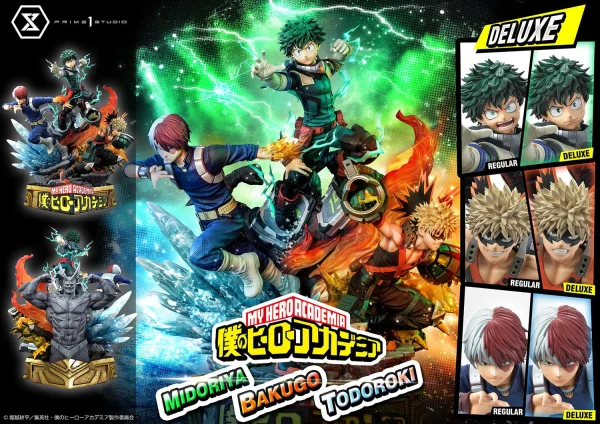 Prime 1 Studio Ultimate Premium Masterline My Hero Academia Midoriya, Bakugo & Todoroki Deluxe Version - My Hero Academia