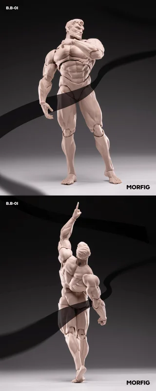Queen Studios INART- Blank Male Body 1/12 Action Figure (White) - Action Figures