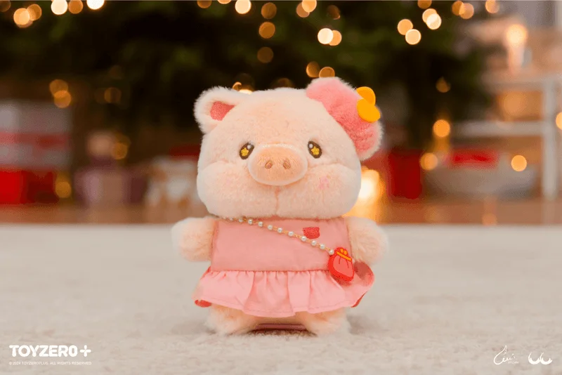 TOYZEROPLUS LuLu the Piggy Pink Life - Elegant Lu Plush Keychain - LuLu The Piggy