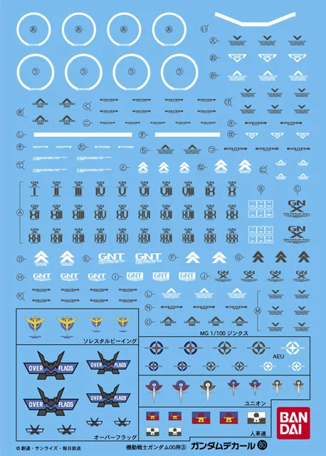 BANDAI HOBBY Gundam Decal 80 - MG GN-X - Kit Accessories