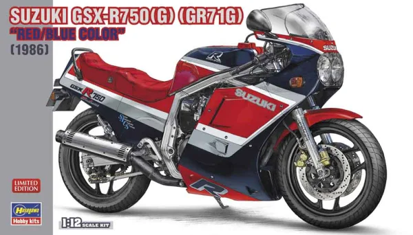Hasegawa 1/12 SUZUKI GSX-R750(G)(GR71G) RED/BLUE COLOR - Scale Kits