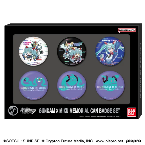 BANDAI Gundam x Miku Memorial Can Badge Set "Gundam", Bandai Shokugan Can Badge - Hatsune Miku