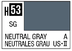 GSI Creos AQUEOUS HOBBY COLOR - H53 SEMI-GLOSS NEUTRAL GRAY (USAF/ARMY AIRCRAFT)