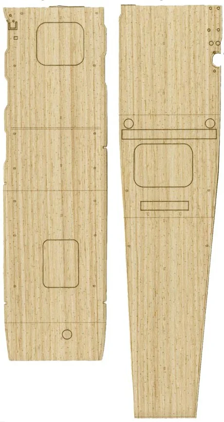 Fujimi [TOKU-35 EX-101] 1/700 Wood Deck Seal for IJN Aircraft Carrier Akagi (w/Ship Name Plate) - Kit Accessories