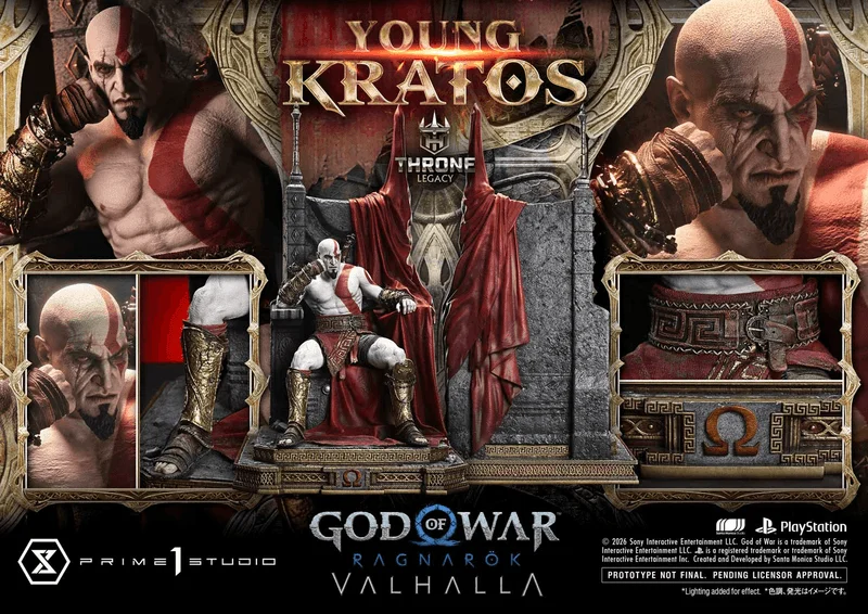 Prime 1 Studio Throne Legacy God of War: Ragnarok Young Kratos - God Of War