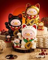 LuLu the Piggy - 18cm Wood-Carving Maneki Lu (Golden Cat) 7