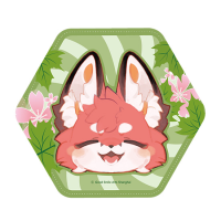 FLUFFY LAND Pinback Button Smiling(re-run) 1