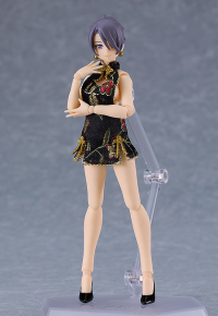 figma Female Body (Mika) with Mini Skirt Chinese Dress Outfit (Black) 1