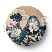 Hatsune Miku x Katsushika Hokusai iXima Large Pinback Button The Great Wave off Kanagawa 1