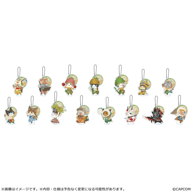 Monster Hunter Wilds Felyne acrylic stand Keychain collection (15pcs/box)