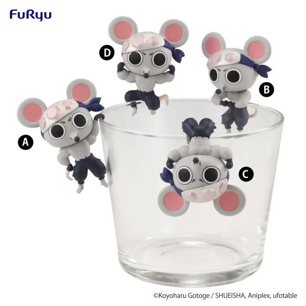 FuRyu Demon Slayer: Kimetsu no Yaiba　Chokotto Hikkake Figure Petit -MUKI MUKI MOUSE- set (4peace's set) - Demon Slayer: Kimetsu no Yaiba