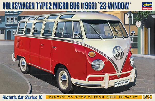 Hasegawa [HC10] 1:24 VOLKSWAGEN TYPE 2 MICRO BUS 1963 23-WINDOW - Scale Kits