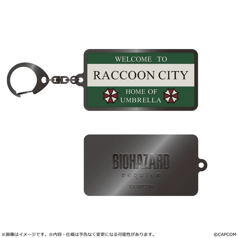 CAPCOM Resident Evil Requiem Metal Keychain - Raccoon City Welcome Sign - Resident Evil
