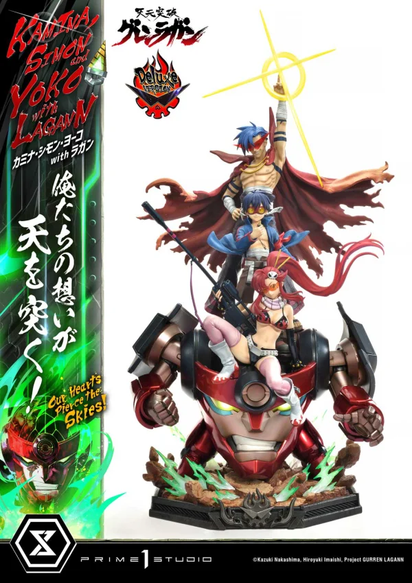 Prime 1 Studio Ultimate Premium Masterline Tengen Toppa Gurren Lagann Kamina, Simon & Yoko with Lagann "Our Hearts Pierce the Skies!" Deluxe Version - Tengen Toppa Gurren Lagann