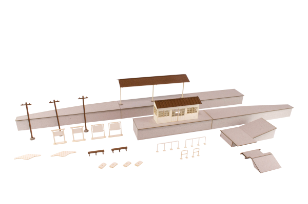 1/80 Scale Paper kit Town Corner Accessory Series Local type island platform Basic set
