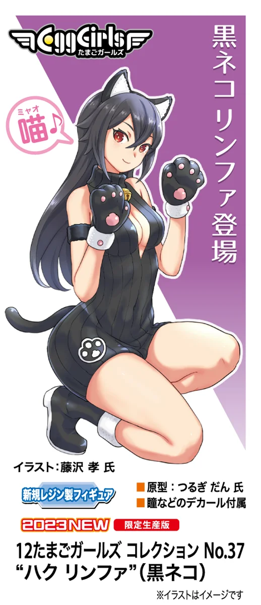 Hasegawa [SP554] 1/12 12 Egg Girls Collection No.37 “Haku Rinpha” (BLACK CAT) - Character Kits