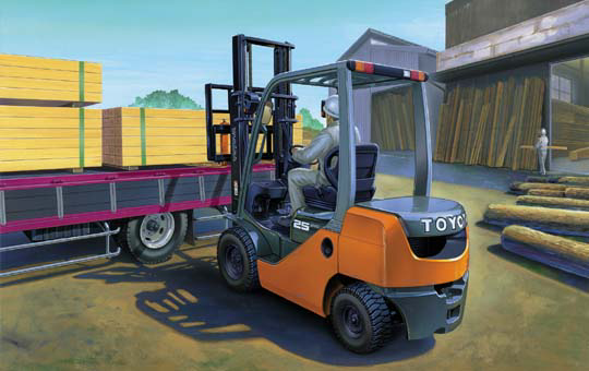 1/32 SPECIAL CARGO WORK: 1/32 TOYOTA L&F JENEO25 (COUNTER LIFT) & WOOD SET