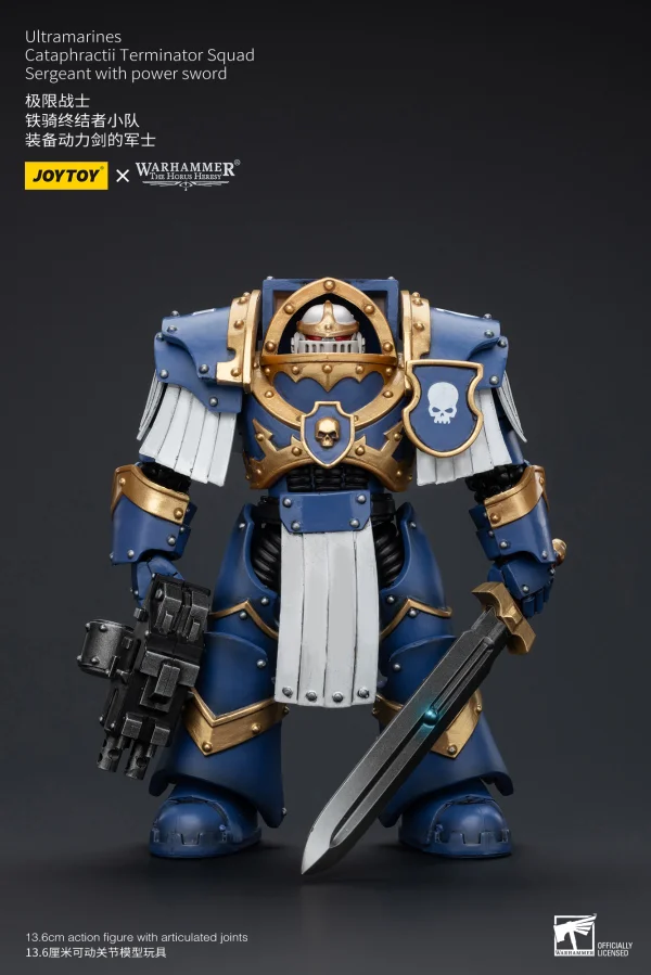 JOYTOY Ultramarines Cataphractii Terminator Squad Sergeant with Power Sword - Warhammer 40K