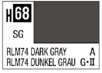 AQUEOUS HOBBY COLOR - H68 SEMI-GLOSS RLM74 DARK GRAY (GERMAN AIRCRAFT) 1