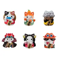 MegaHouse MEGA CAT PROJECT ONE PIECE Nyan Piece Nyan!! Beckoning cat LUCKY CAT PIRATES (6pc per box) - ONE PIECE - photo 1