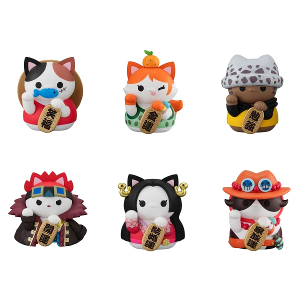 MegaHouse MEGA CAT PROJECT ONE PIECE Nyan Piece Nyan!! Beckoning cat LUCKY CAT PIRATES (6pc per box) - ONE PIECE