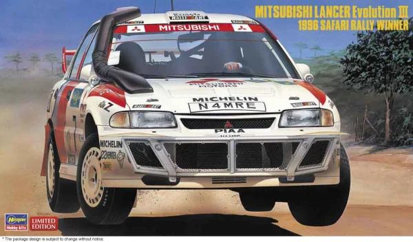 Hasegawa 1/24 MITSUBISHI LANCER Evolution III 1996 SAFARI RALLY WINNER - Scale Kits