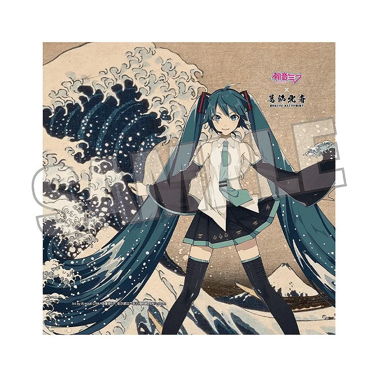 Presence CO., LTD. Hatsune Miku x Katsushika Hokusai iXima Hand Towel The Great Wave off Kanagawa - Hatsune Miku